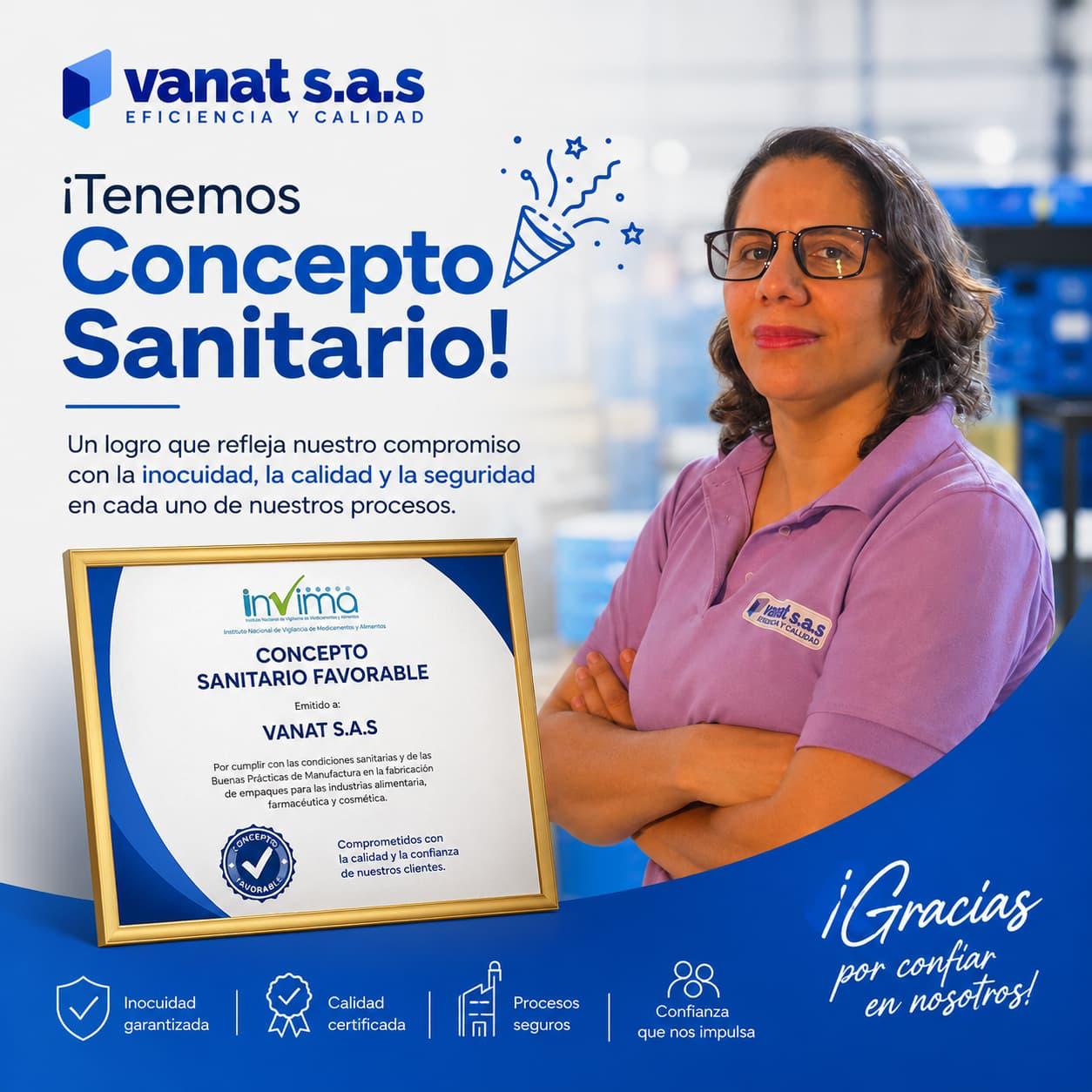 VANAT S.A.S Concepto Sanitario Favorable INVIMA