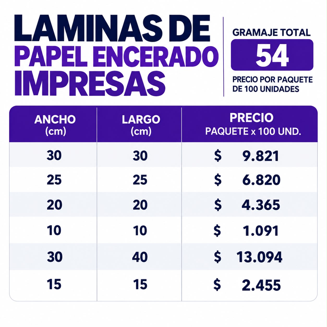 Láminas de papel parafinado - Imagen 2
